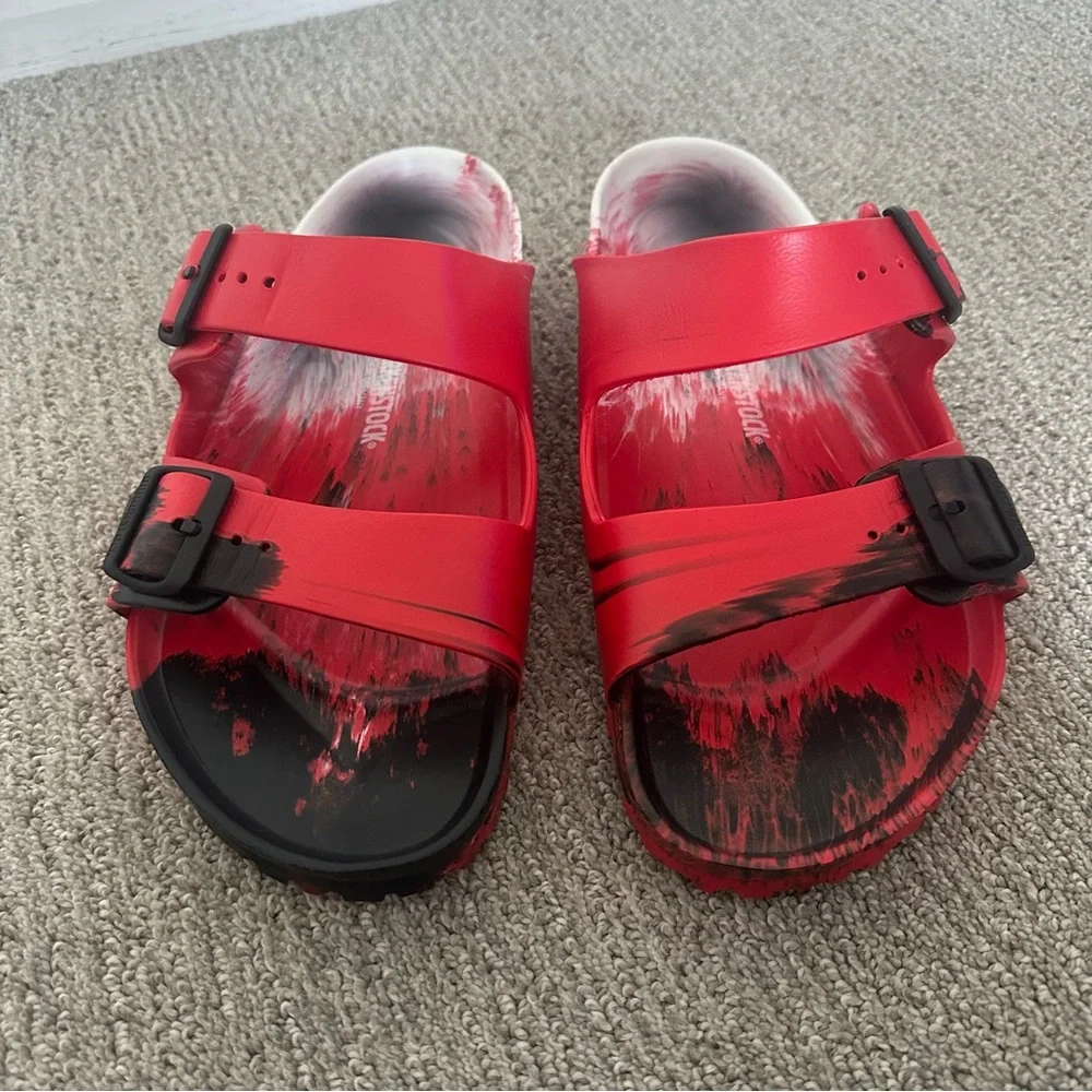 Birkenstock Arizona EV Sandals Shoes‎ Red Black White Mens Size 11